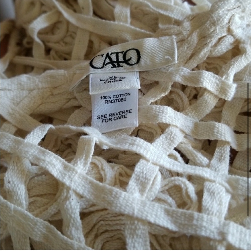 Cato Unique Cream Fringe & Crochet Boho Chic Vest•XL - Picture 8 of 17